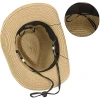 Customized breathable straw woven Panama jazz hats from Europe and America, beach vacation sun protection and shade beach hats, straw hats details Picture
